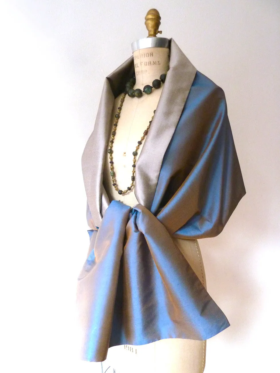 Double Sided Evening Shawl Pewter Copper