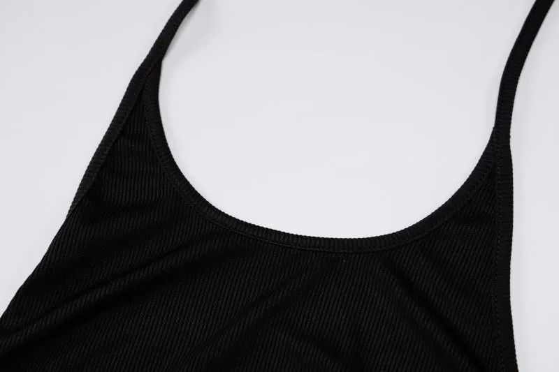 Drawstring Ruched Halter Backless Mini Club Party Summer Sleeveless Bodycon Dress