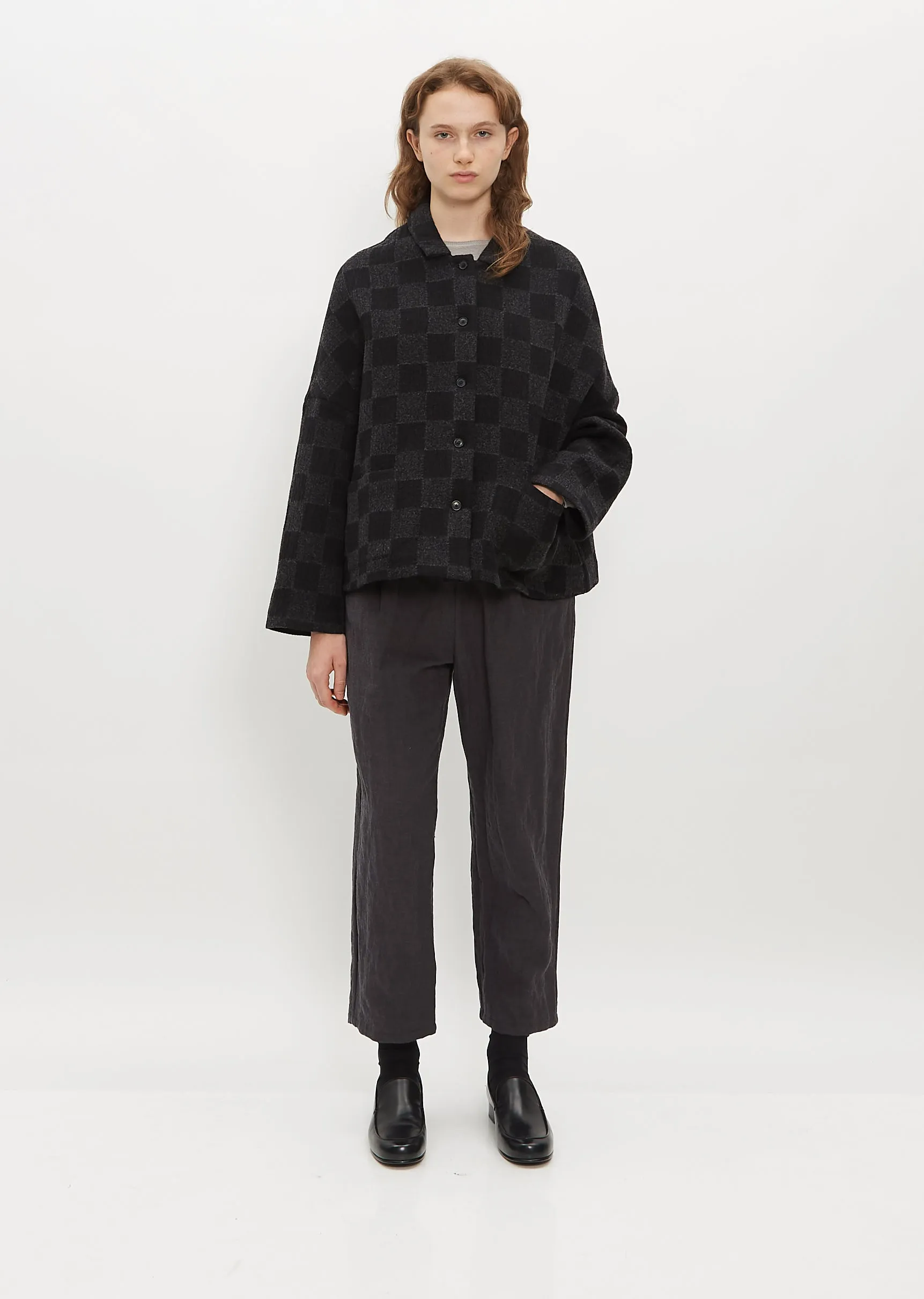 Drop Shoulder Tiles Jacket