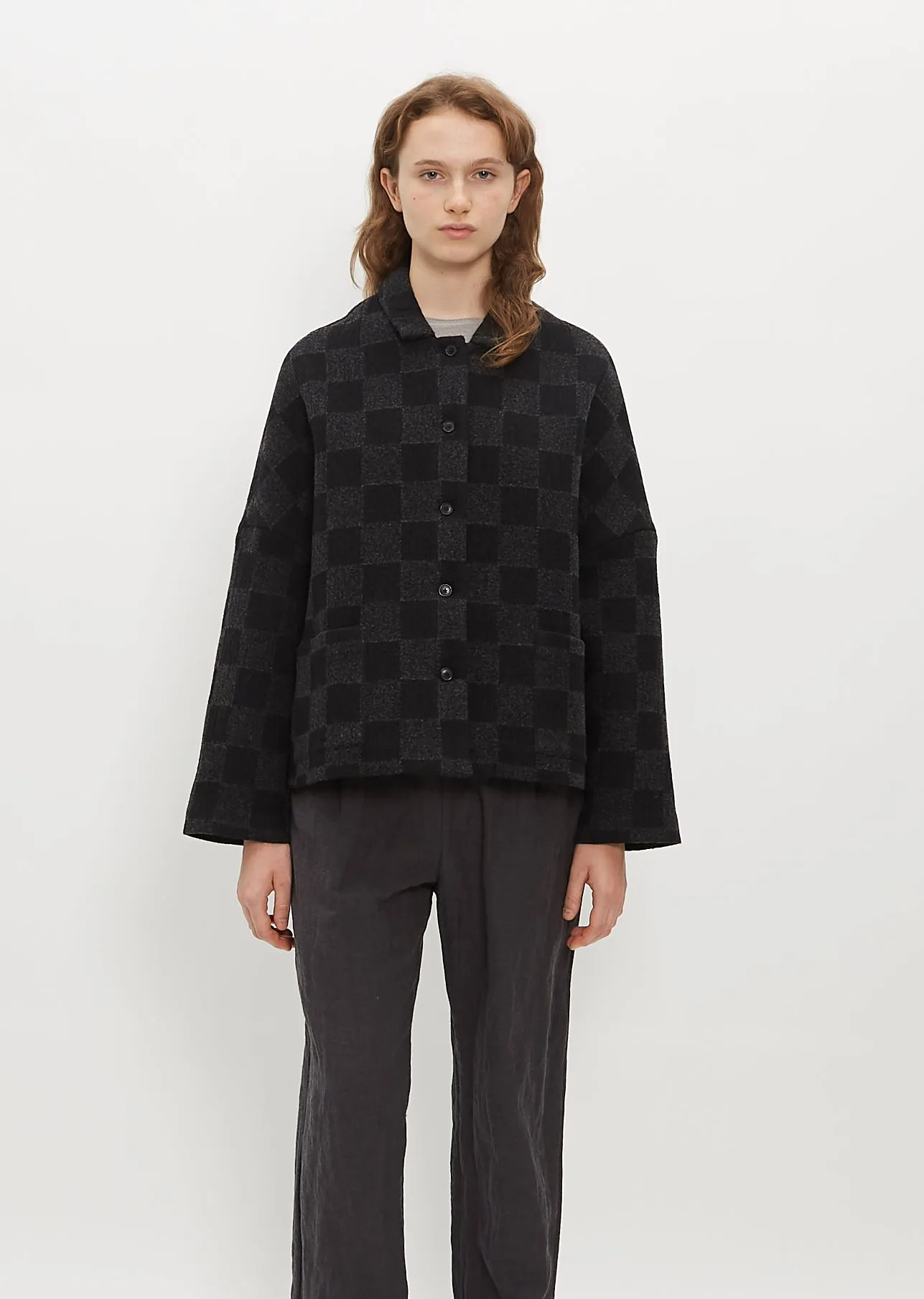 Drop Shoulder Tiles Jacket