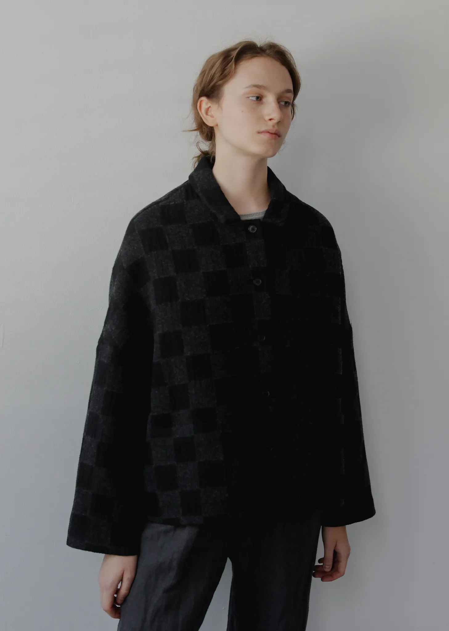 Drop Shoulder Tiles Jacket