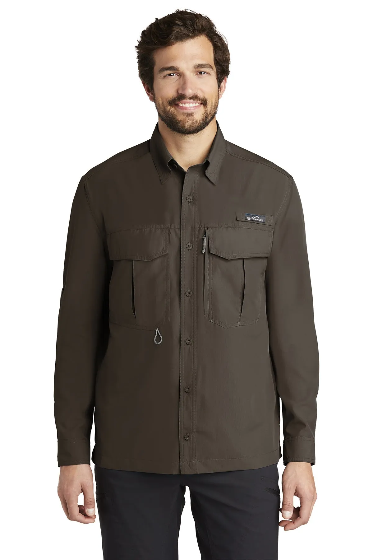 Eddie Bauer Long Sleeve Performance Branded Fishing Shirts, Boulder