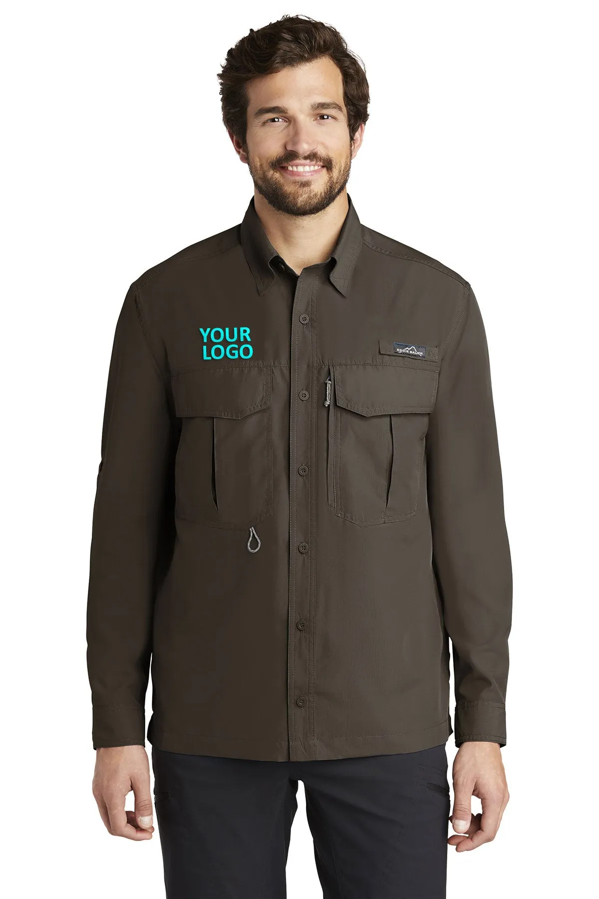 Eddie Bauer Long Sleeve Performance Branded Fishing Shirts, Boulder
