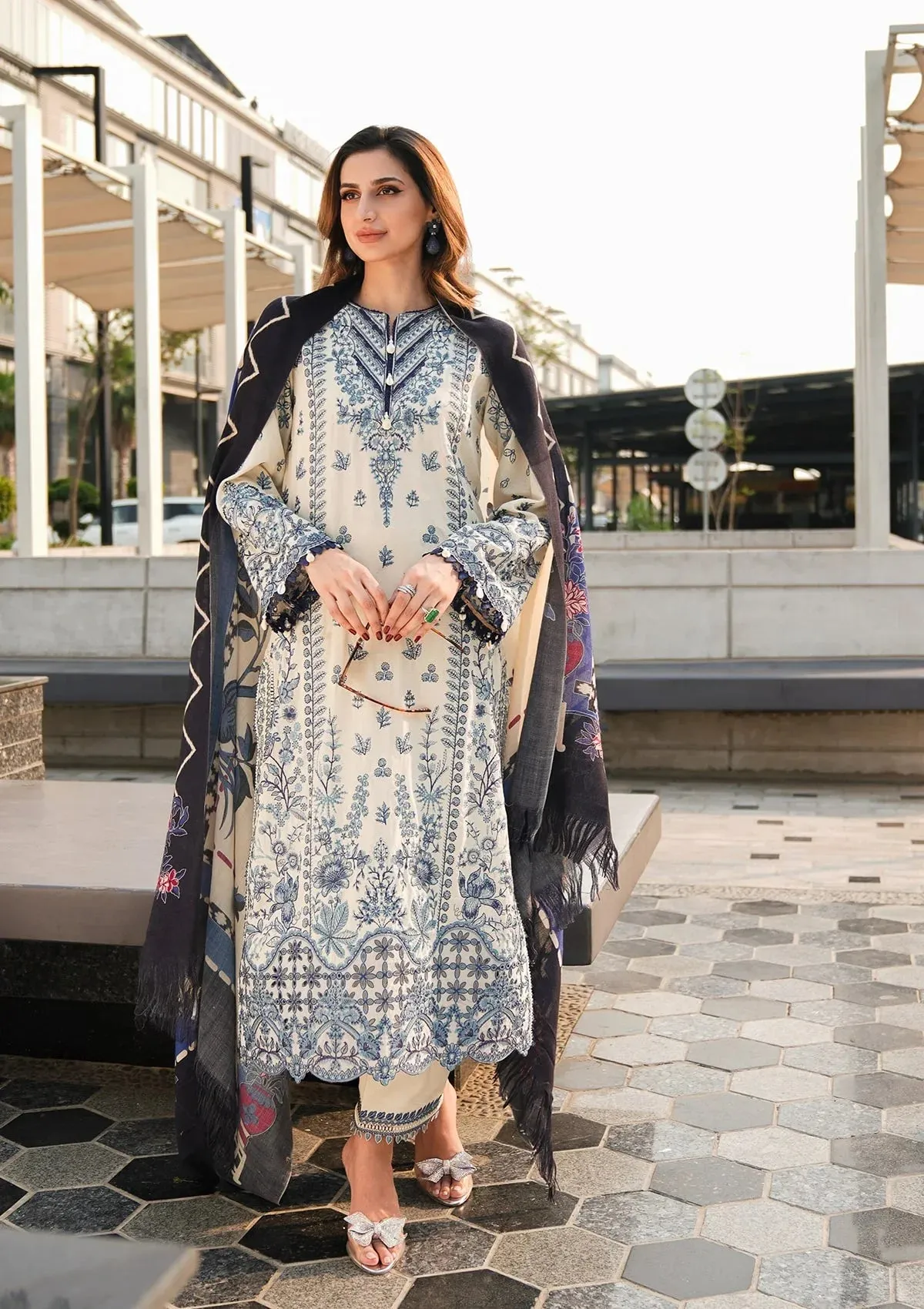 Elaf Winter with Pashmina Shawl – EPW-5B Cherished Memories