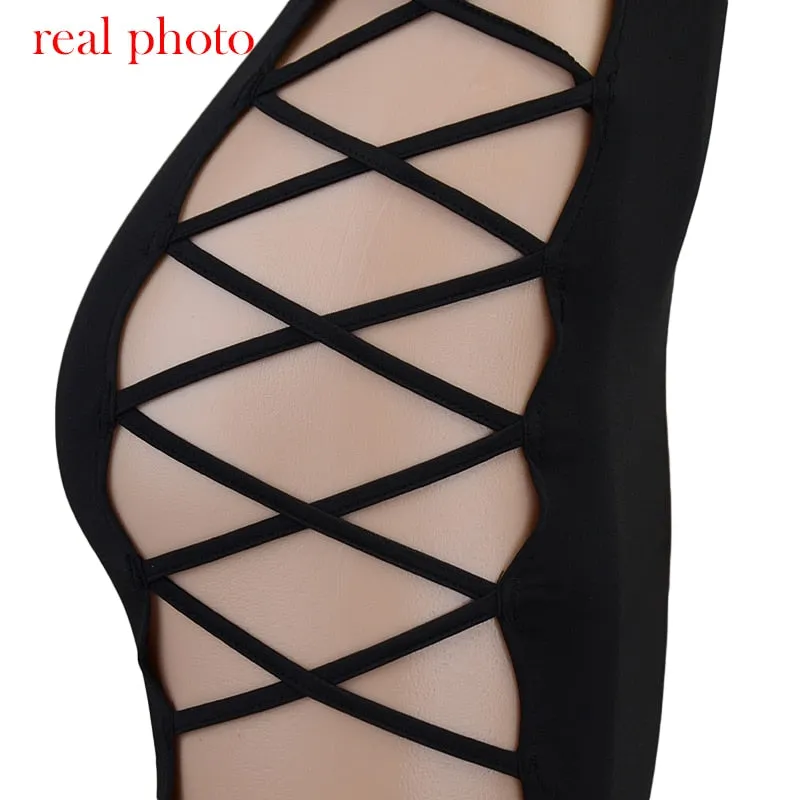 Elegant Black Sleeveless Bandage Dress for Women Club Party Backless Tank Dresses Skinny Fashion Summer Dress
