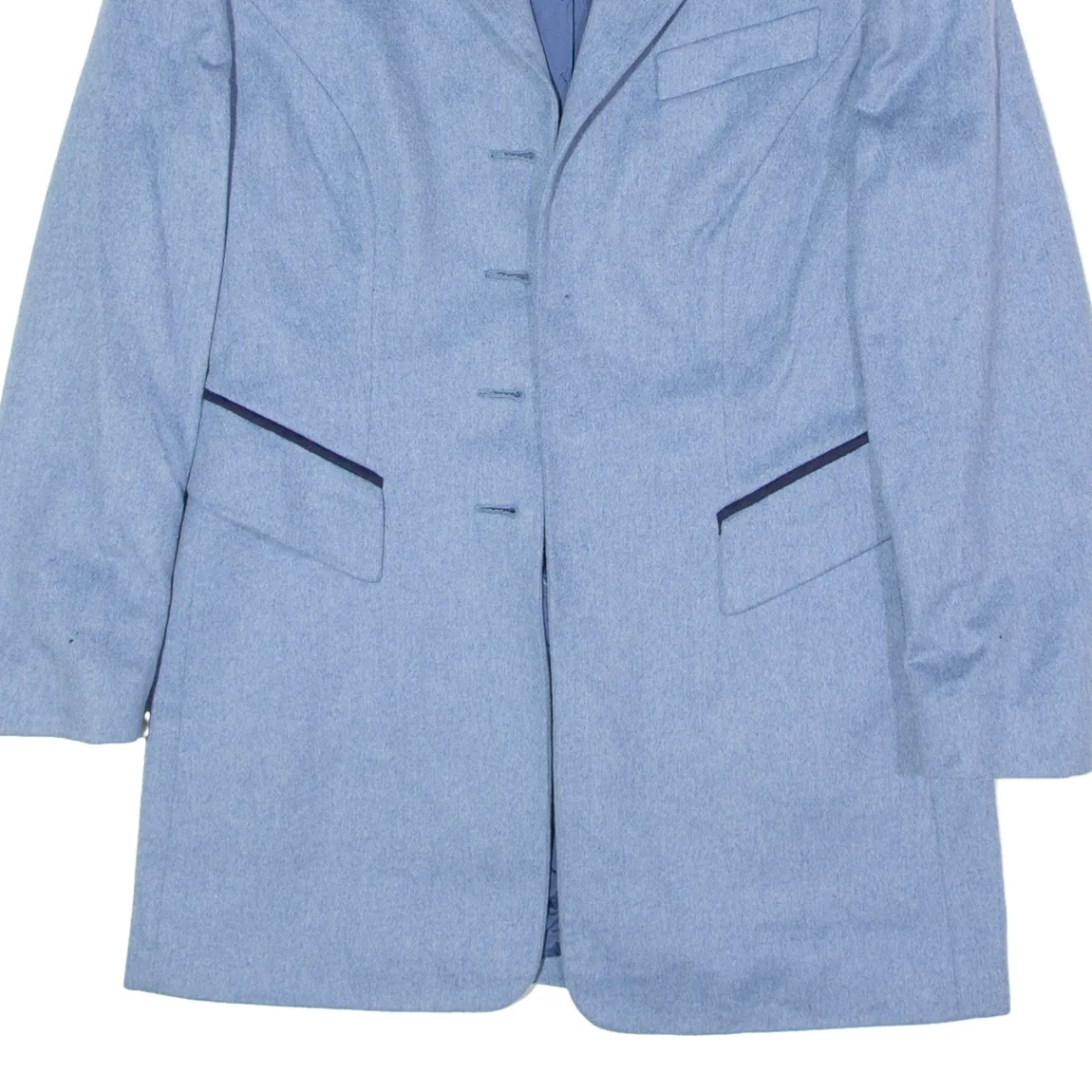 ESCADA Womens Overcoat Coat Blue Wool UK 10