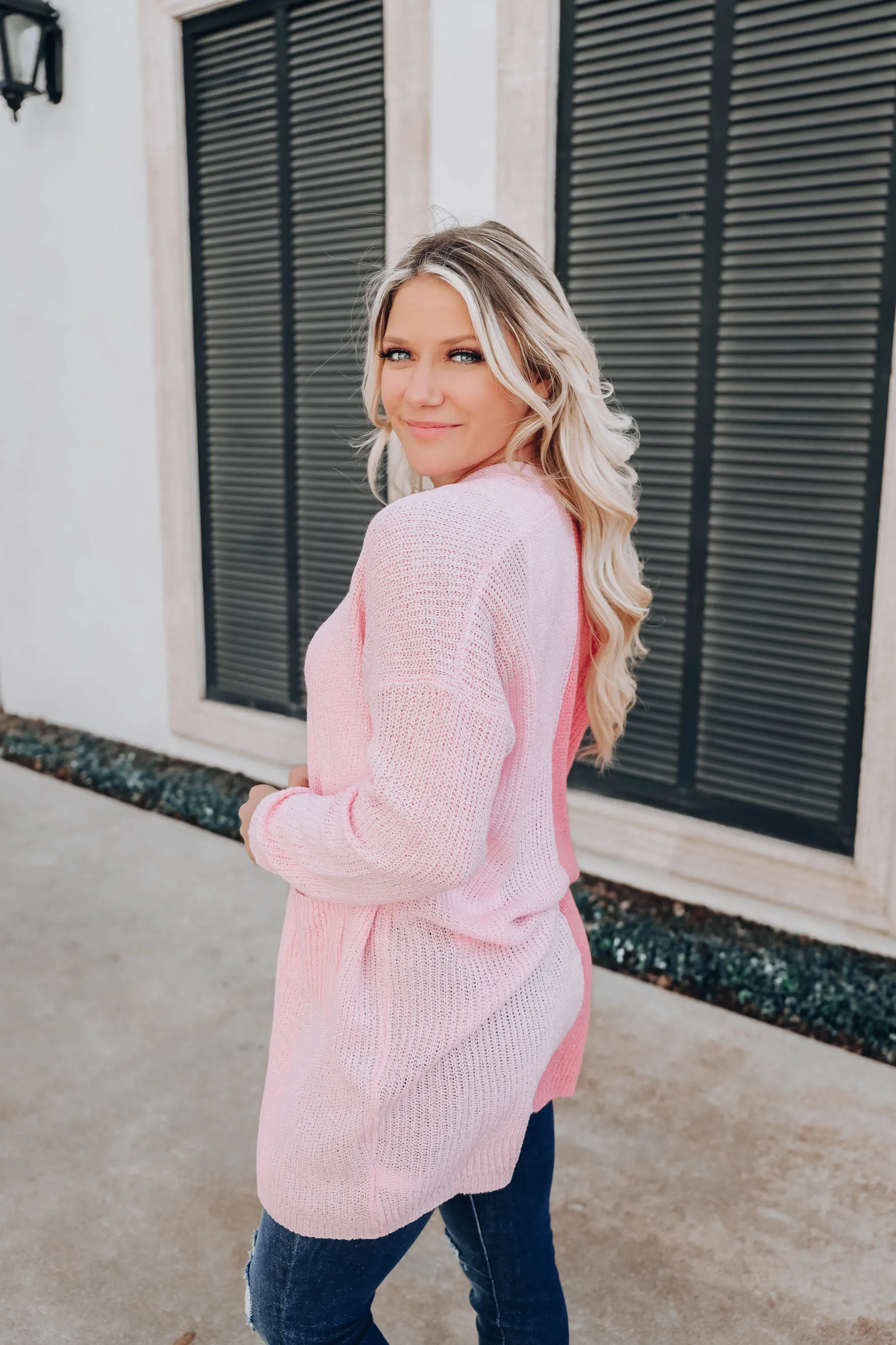 Evangeline Open Front Cardigan - Azalea