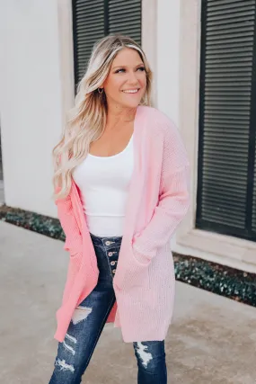 Evangeline Open Front Cardigan - Azalea