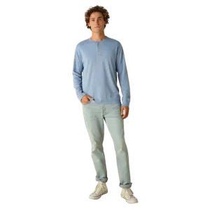 FAIR HARBOR: Light Blue Saltaire Henley