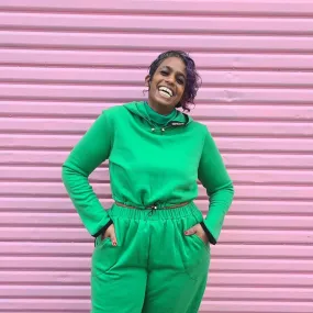 FIERCE PRIDE CROPPED HOODIE GREEN