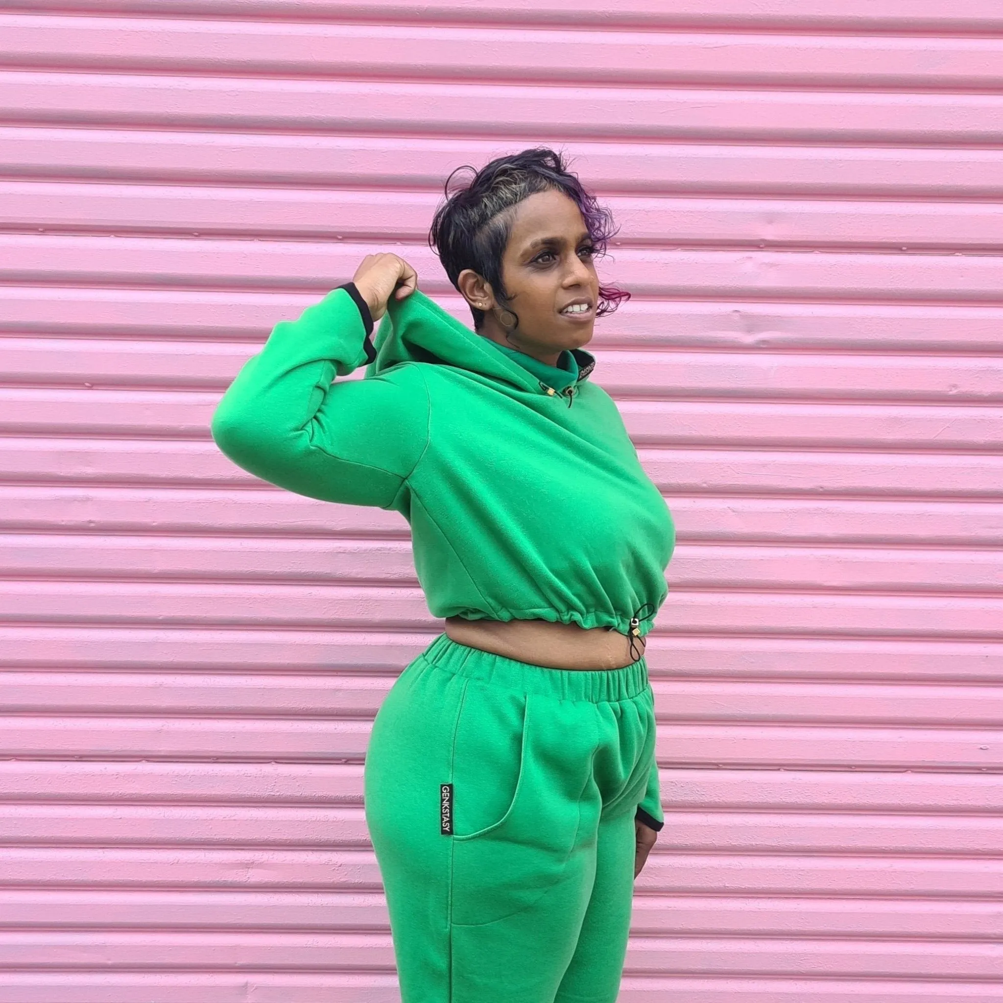FIERCE PRIDE CROPPED HOODIE GREEN