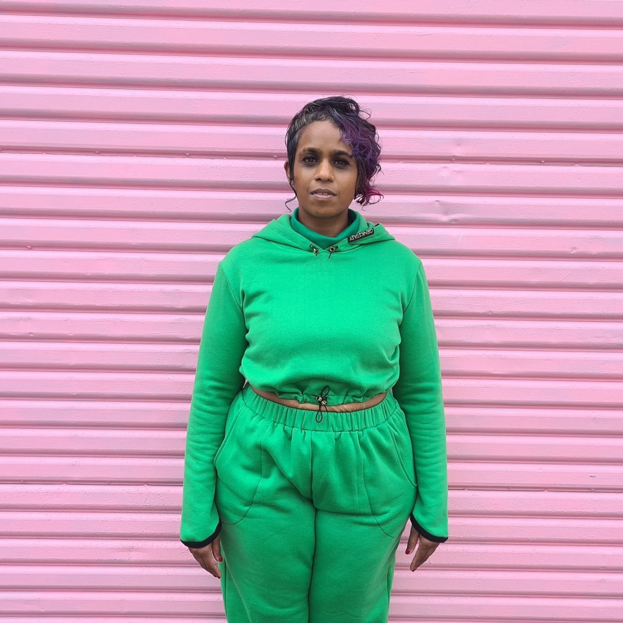 FIERCE PRIDE CROPPED HOODIE GREEN