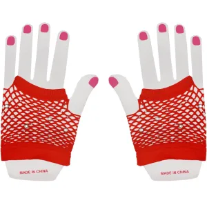 Fishnet Gloves w/Crystals