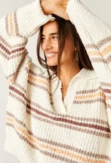 Free People Kennedy Pullover - IVORY OAK COMBO