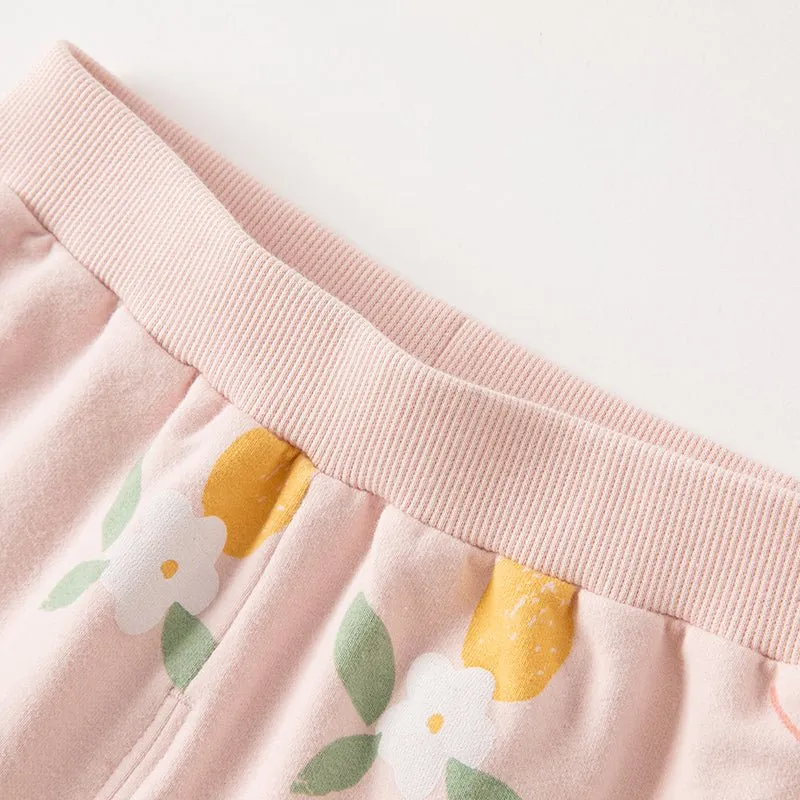 Garden Fairies Two-piece Girl Pink Sweater Jacket & Pants Set
