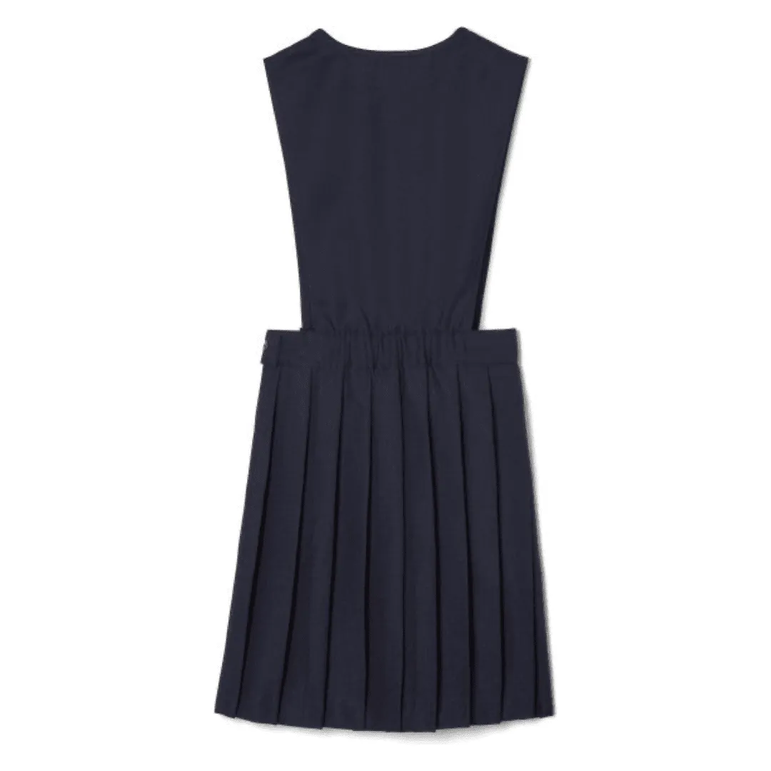 Girl's Plus V-Neck Pleated Jumper - Navy