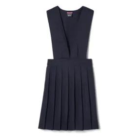 Girl's Plus V-Neck Pleated Jumper - Navy