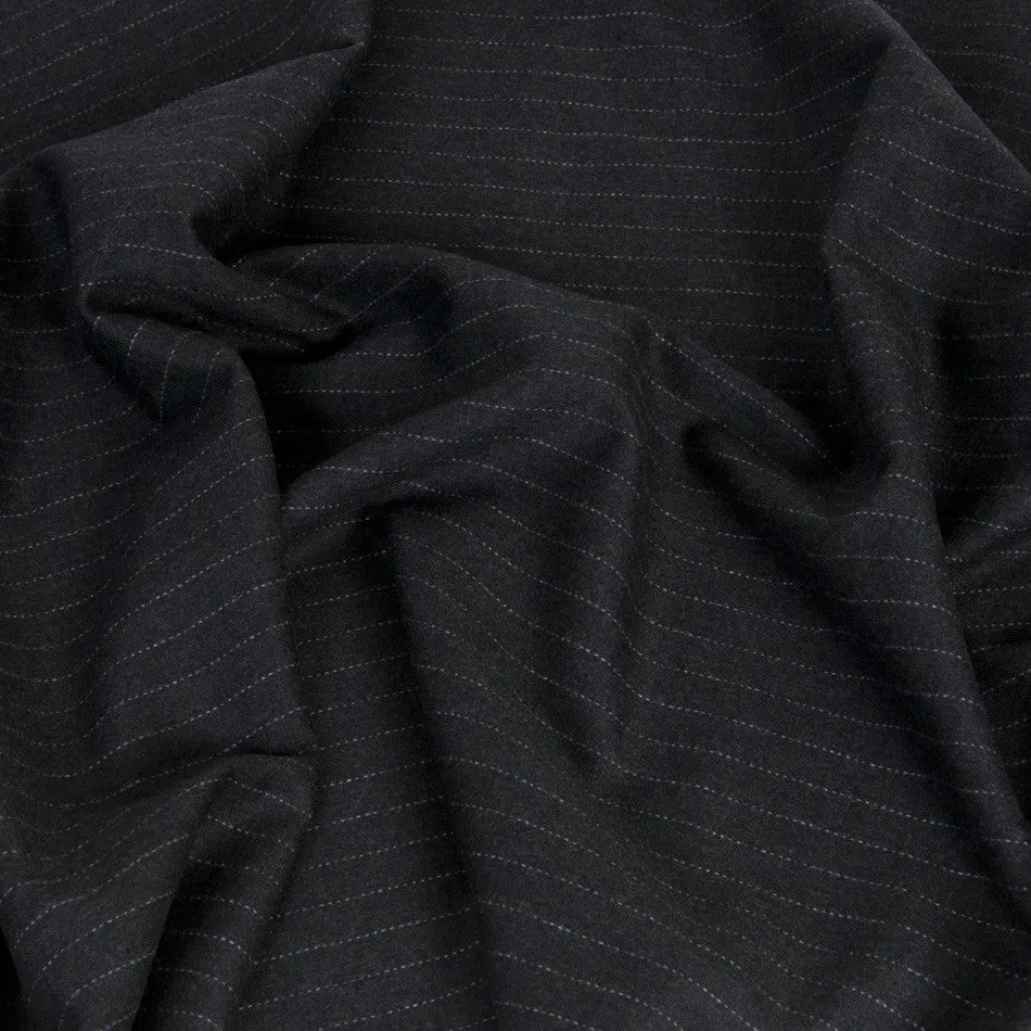 Grey Pinstripe Suiting Flannel 248