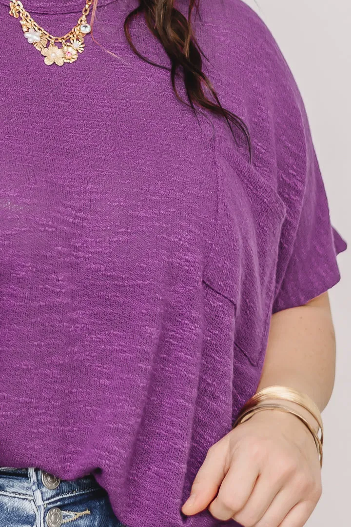 Hacci Luxe Pocket Top | Berry