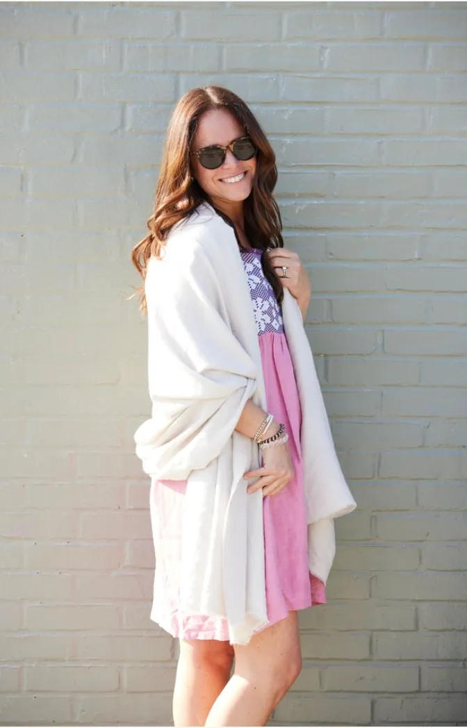 Hamptons Classic Frayed Hem Wrap/Scarf