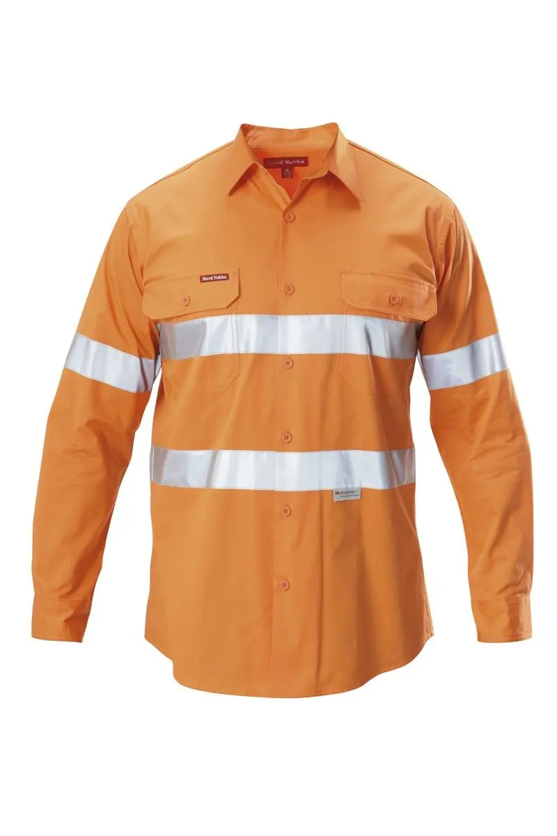 Hard Yakka Mens Core Koolgear L/S Hi Vis Shirt Taped
