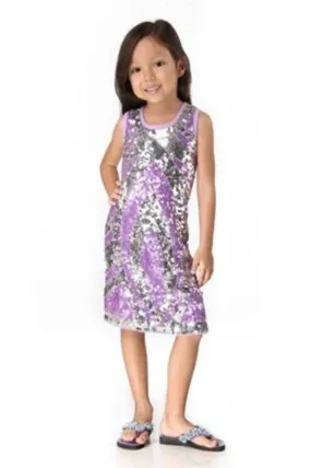 HavenGirl Girls Purple Eyes Sequin Tank Dress