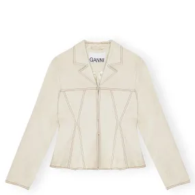 Herringbone Canvas Fitted Blazer
