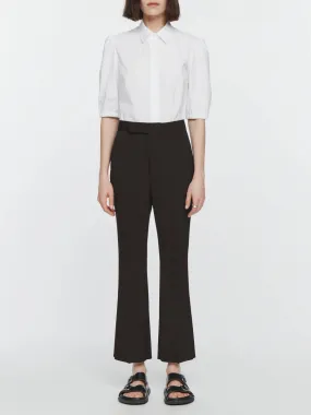 High Waisted Crop Trouser in Chocolate