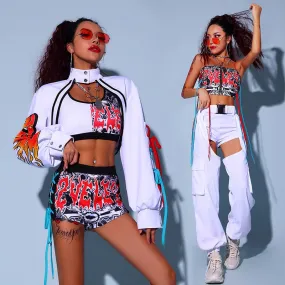 Hip Hop Style Rave Top   Pants Sets (Two Variants)