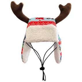 Holiday Dog Hat - Ugly Sweater Antler