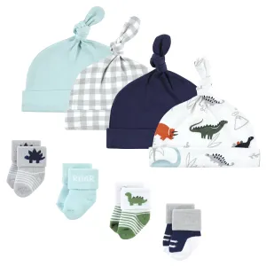 Hudson Baby Cap and Socks Set, Dinosaur