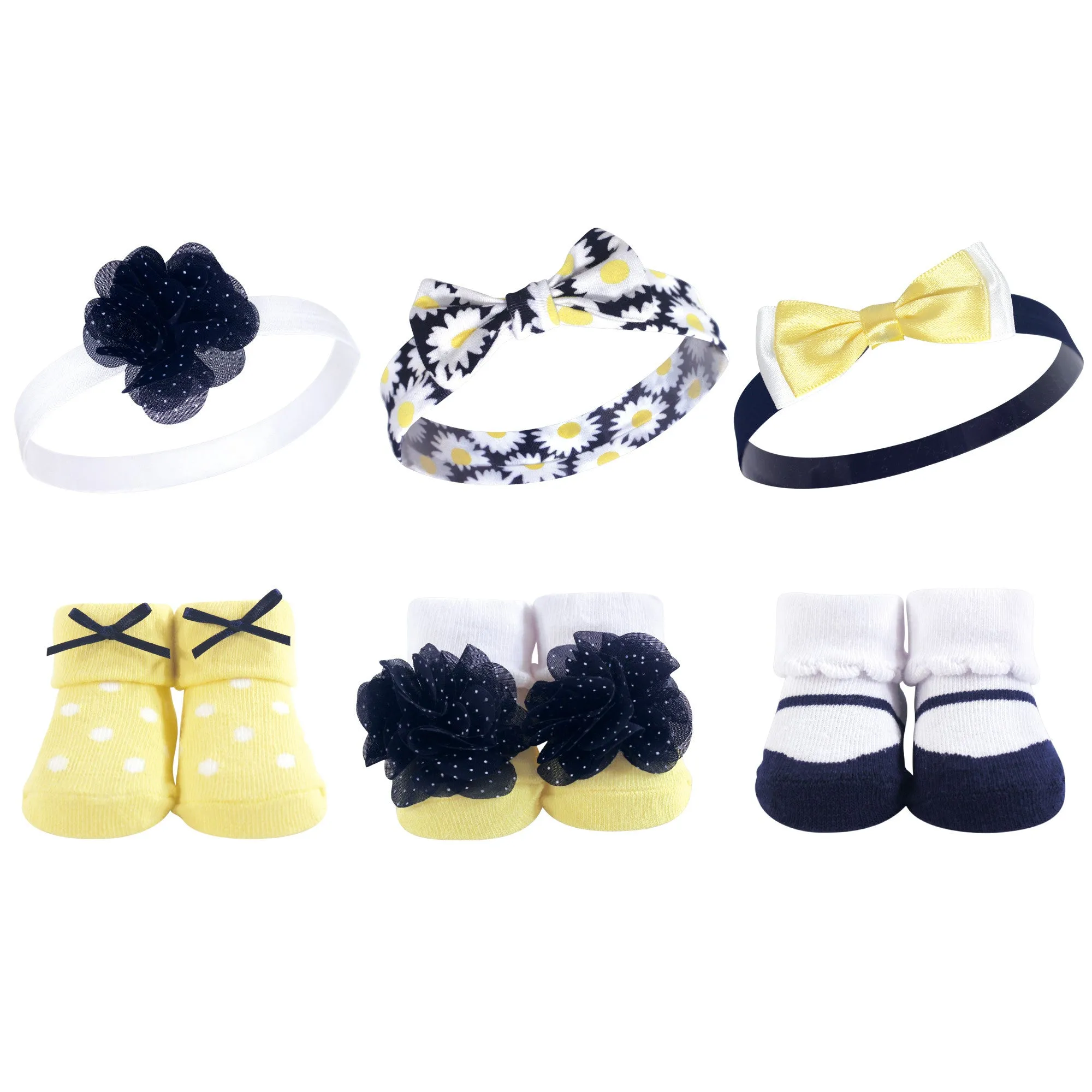 Hudson Baby Headband and Socks Giftset, Daisy