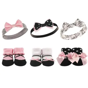 Hudson Baby Headband and Socks Giftset, Toile