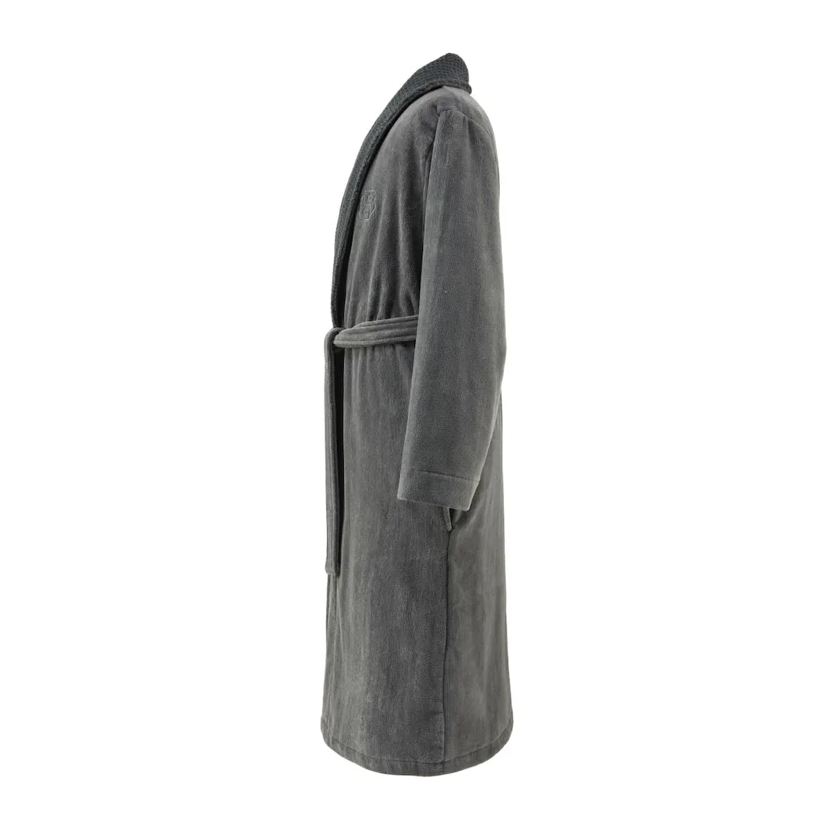 Hugo Boss Double B Charcoal Shawl Collar Bathrobe (Men's) by Yves Delorme