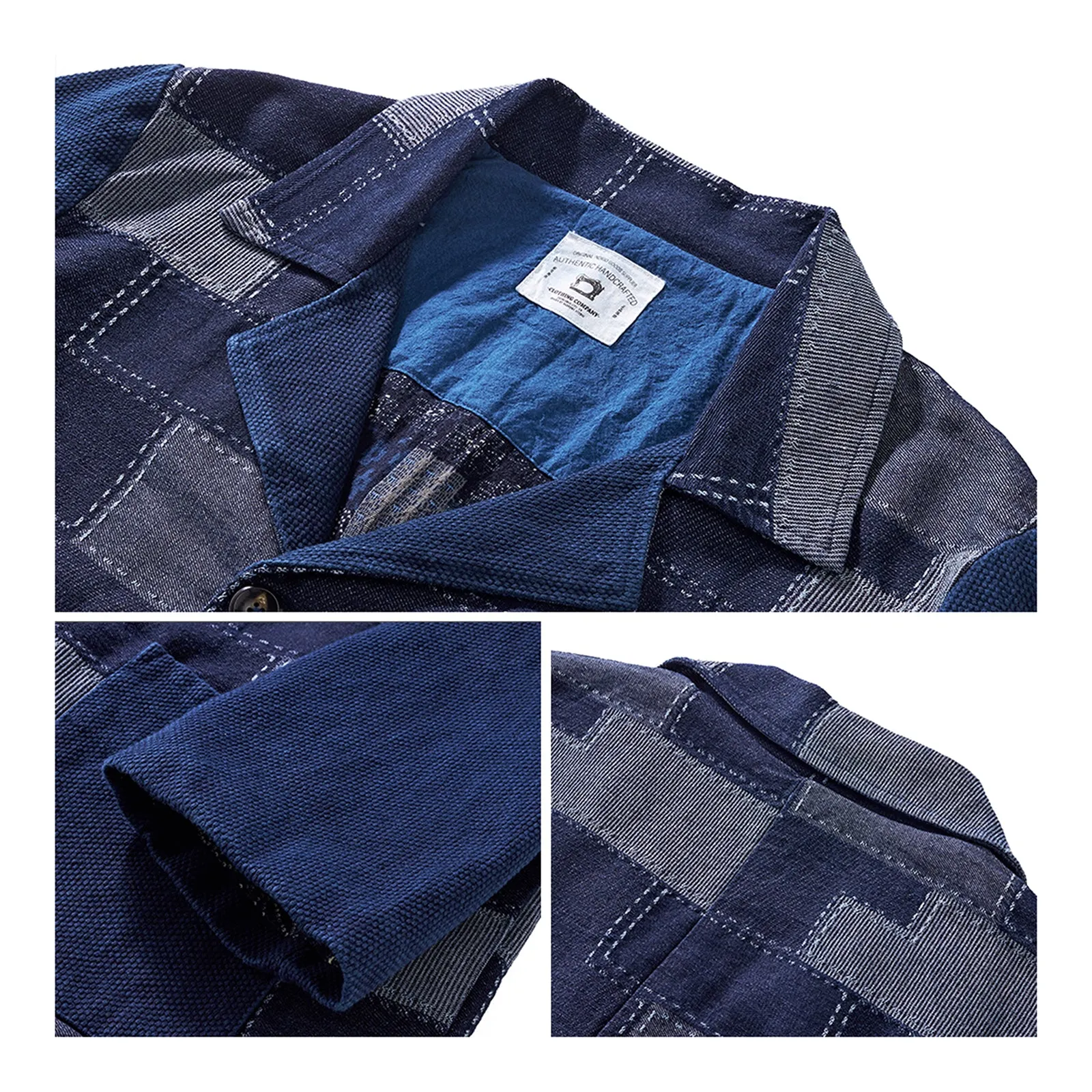 Indigo Jacket Blazer Collar Vintage Jacket