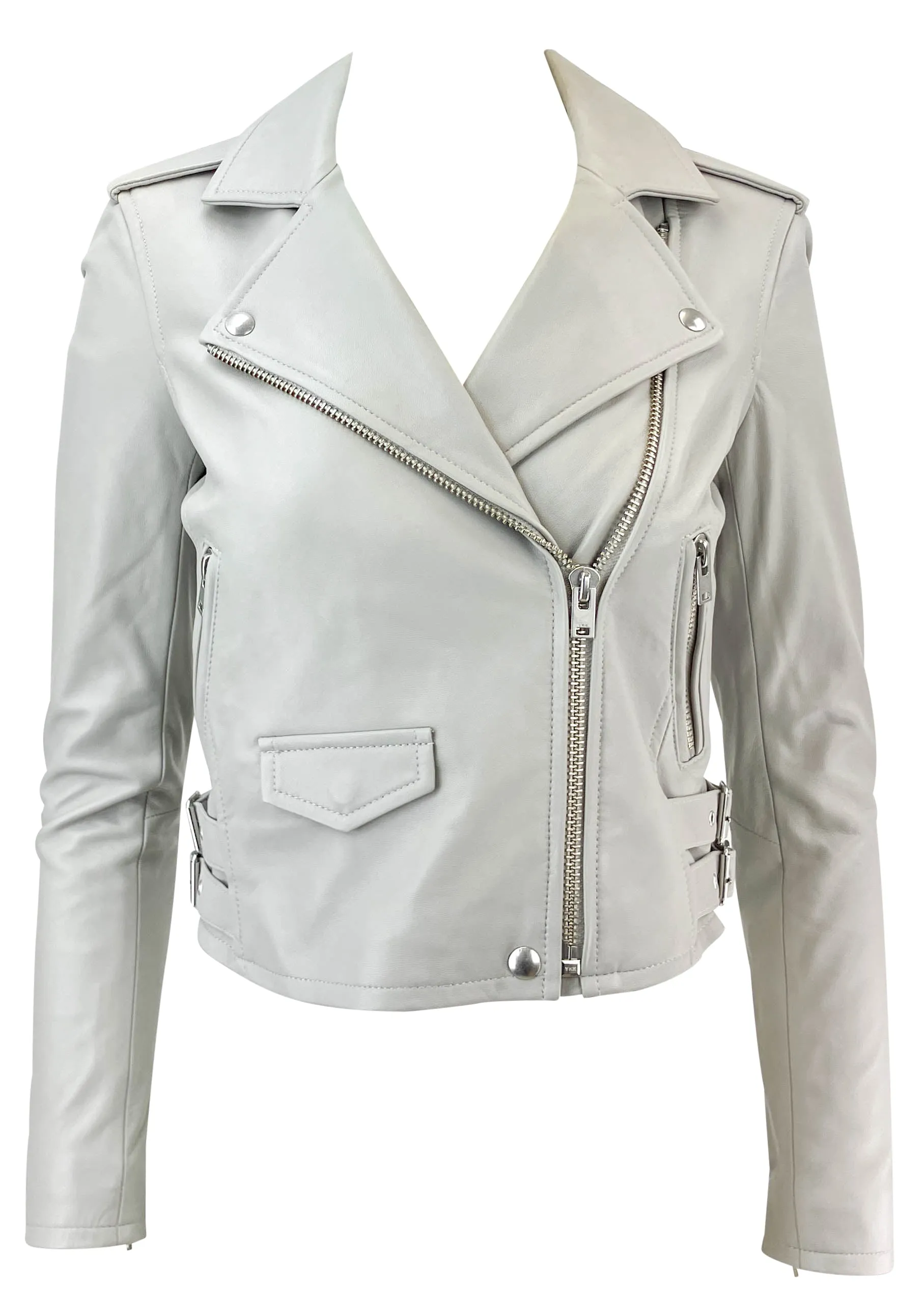 IRO Asheville Leather Jacket in Grey