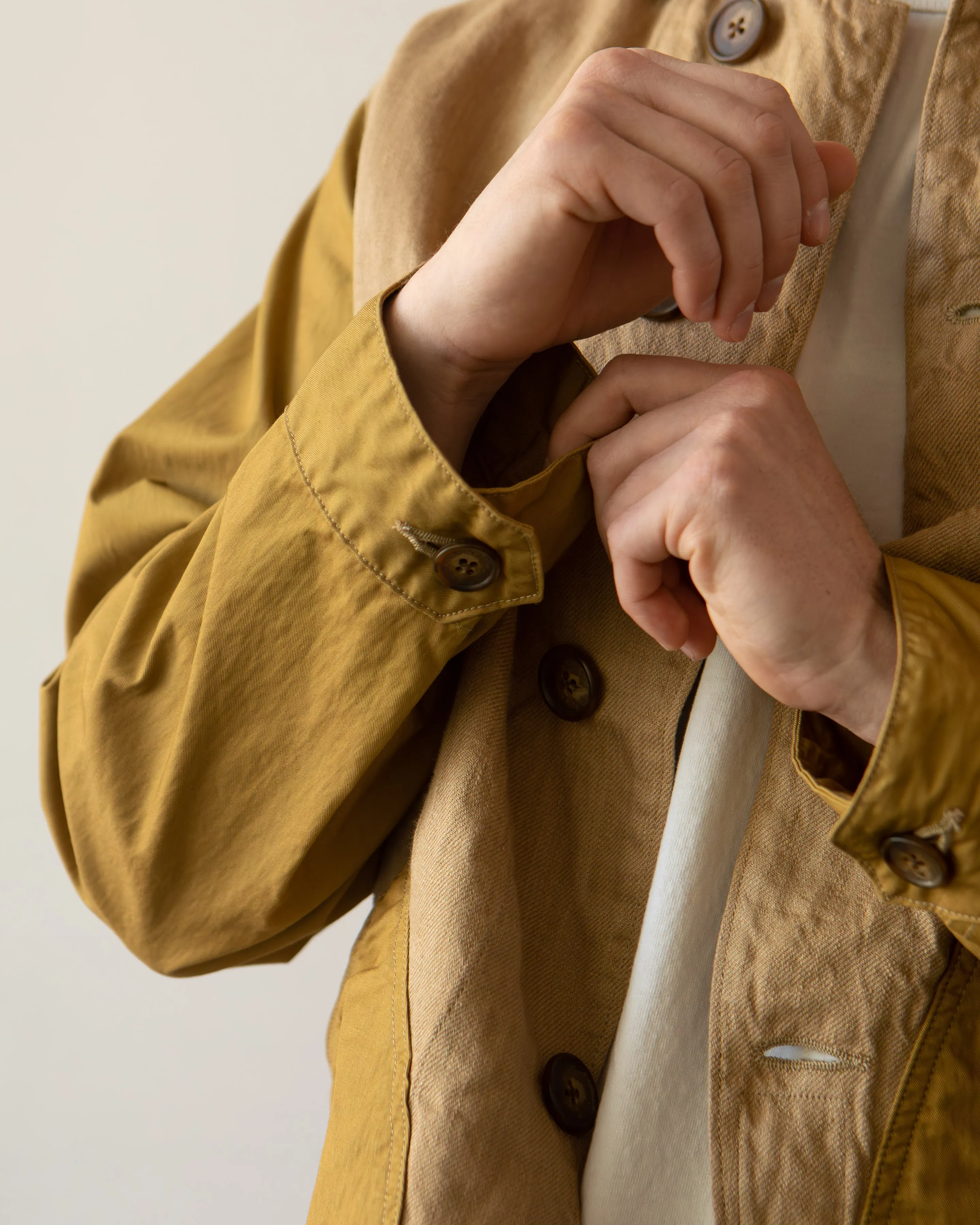 Kapital Unisex Linen Chino Cloth Ringoman Coverall, Beige