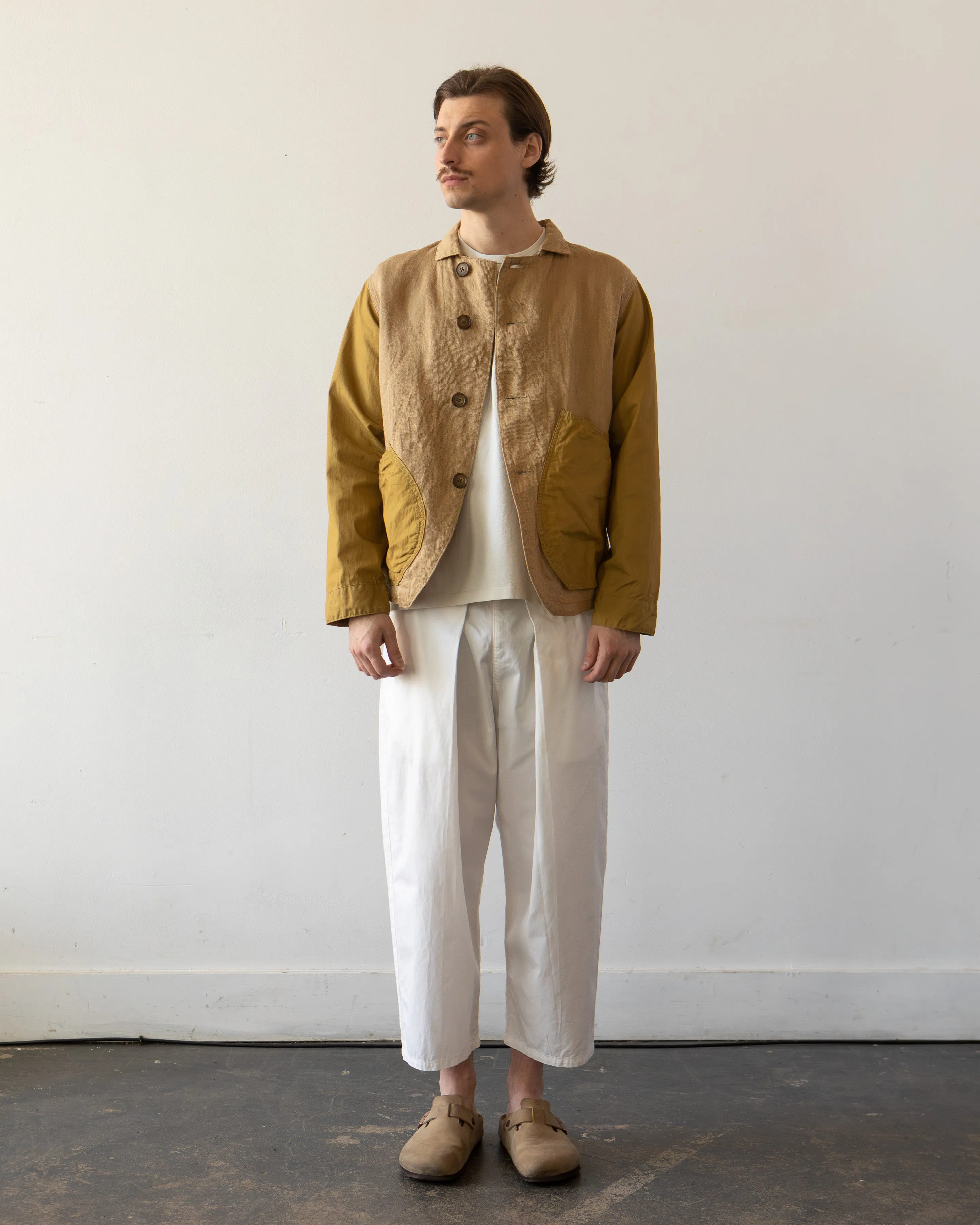 Kapital Unisex Linen Chino Cloth Ringoman Coverall, Beige
