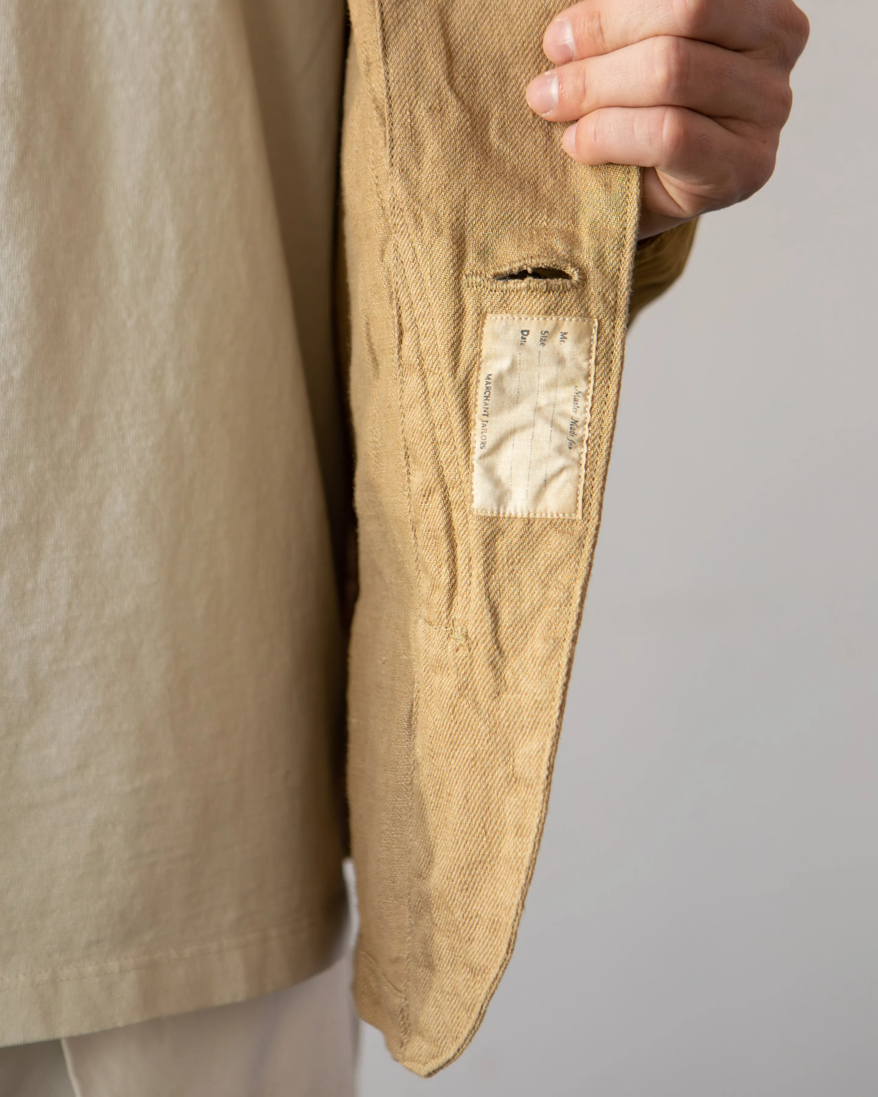 Kapital Unisex Linen Chino Cloth Ringoman Coverall, Beige