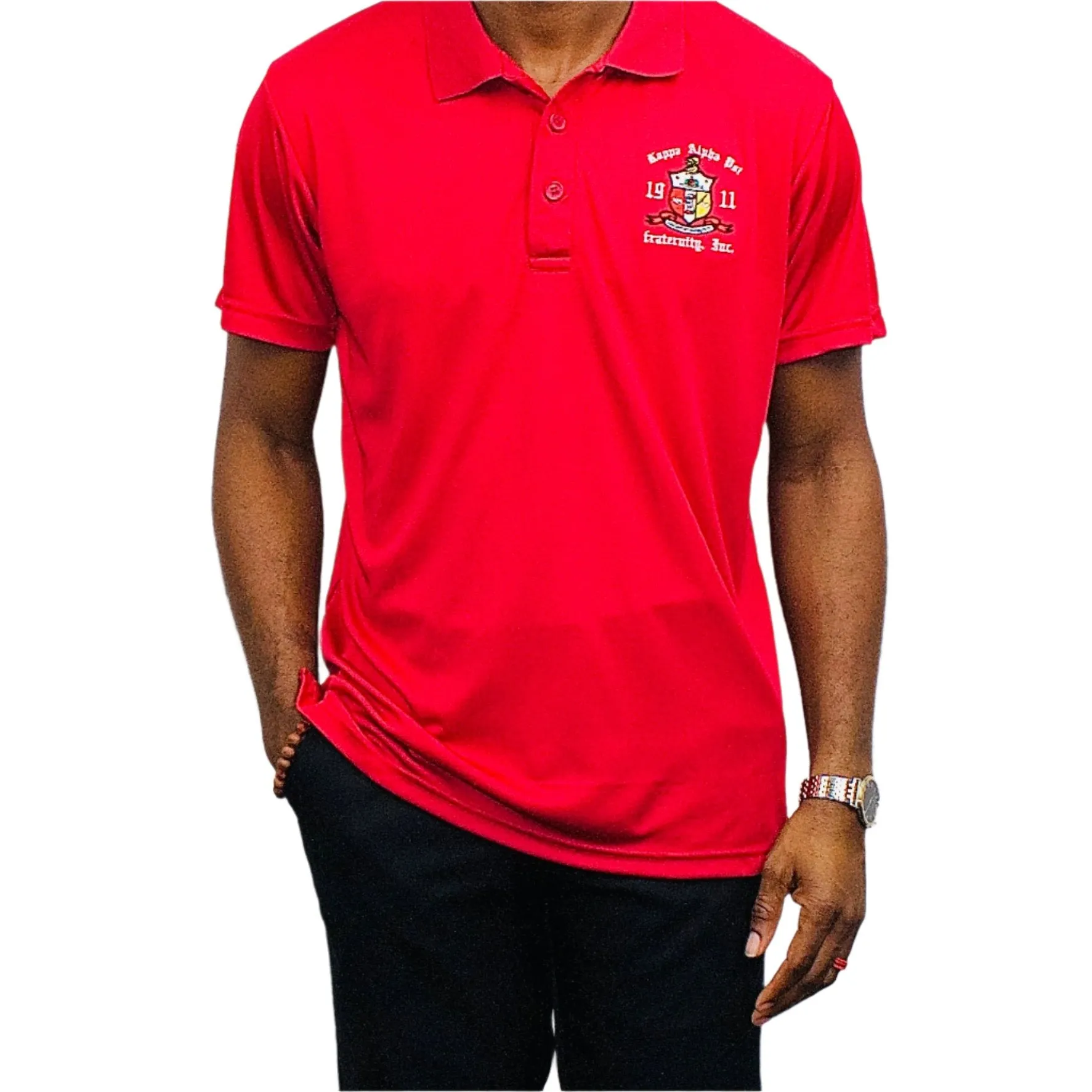 (Kappa Alpha Psi Crimson Polo Shirt Dri-Fit