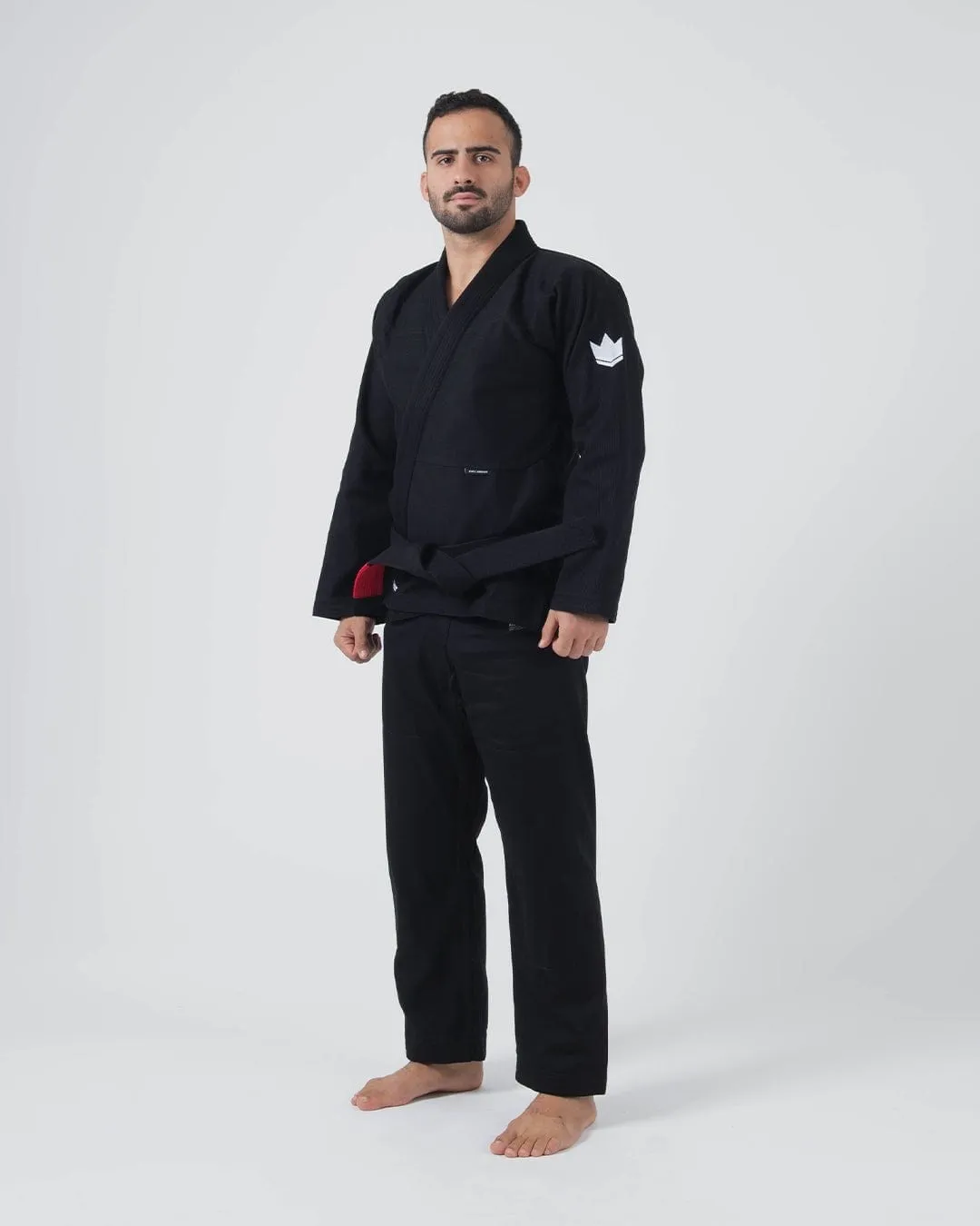 Kimono Brazilian Jiu Jitsu KINGZ Kore V2 Gi - Negru ( Centura Alba Inclusa )