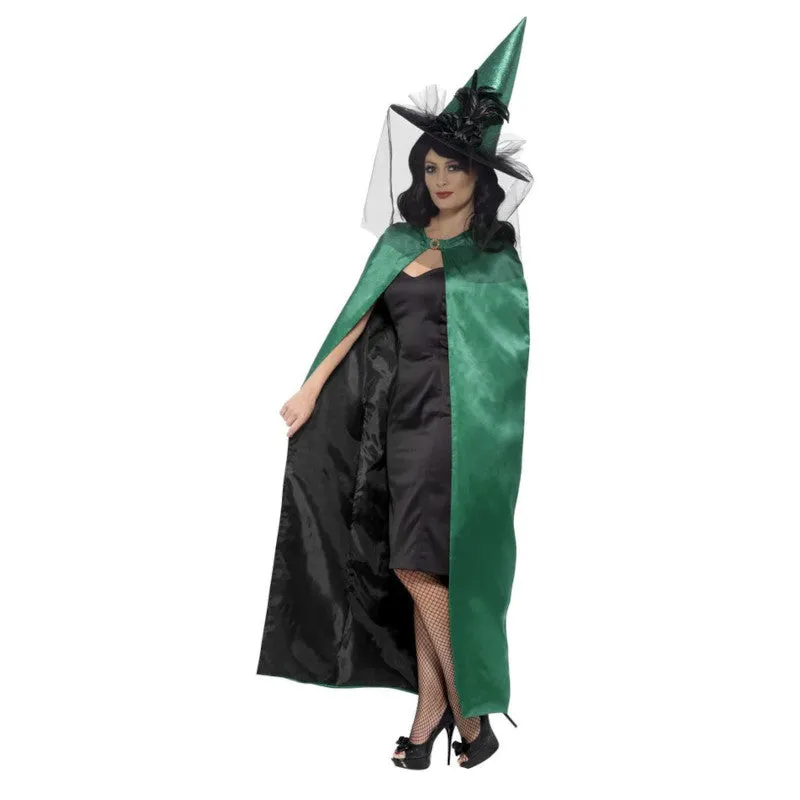 Ladies Reversible Cape-Green & Black