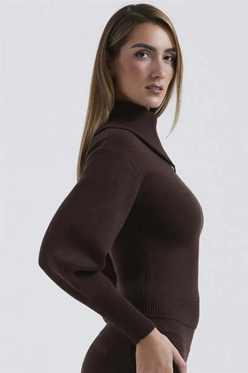 Ladies rib Knit cardigan sweater and pants two piece set Long Sleeve fleece Pullover Sweater And Pants set