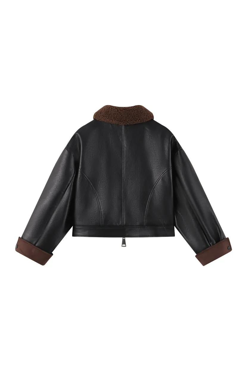 Laura Faux Leather Jacket - Black