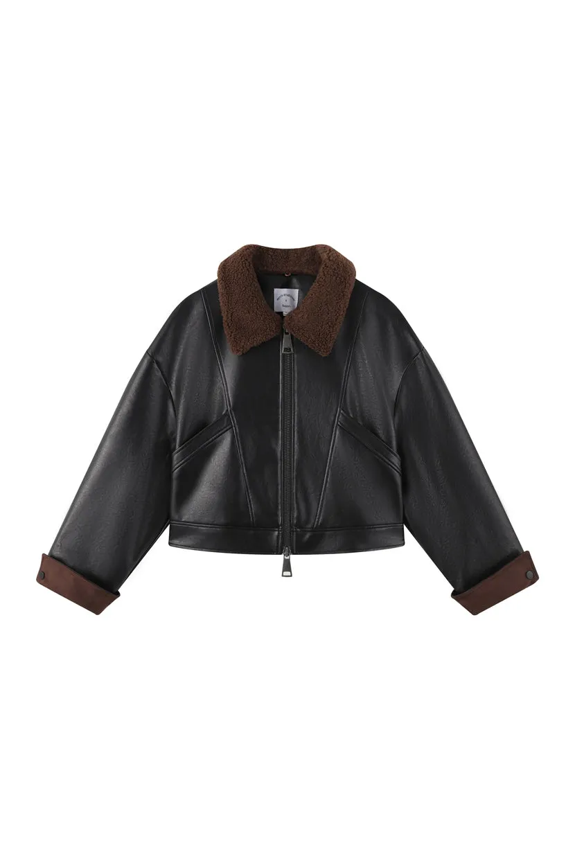 Laura Faux Leather Jacket - Black