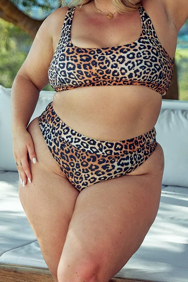 Leopard Sustainable High Cut Bikini Bottoms