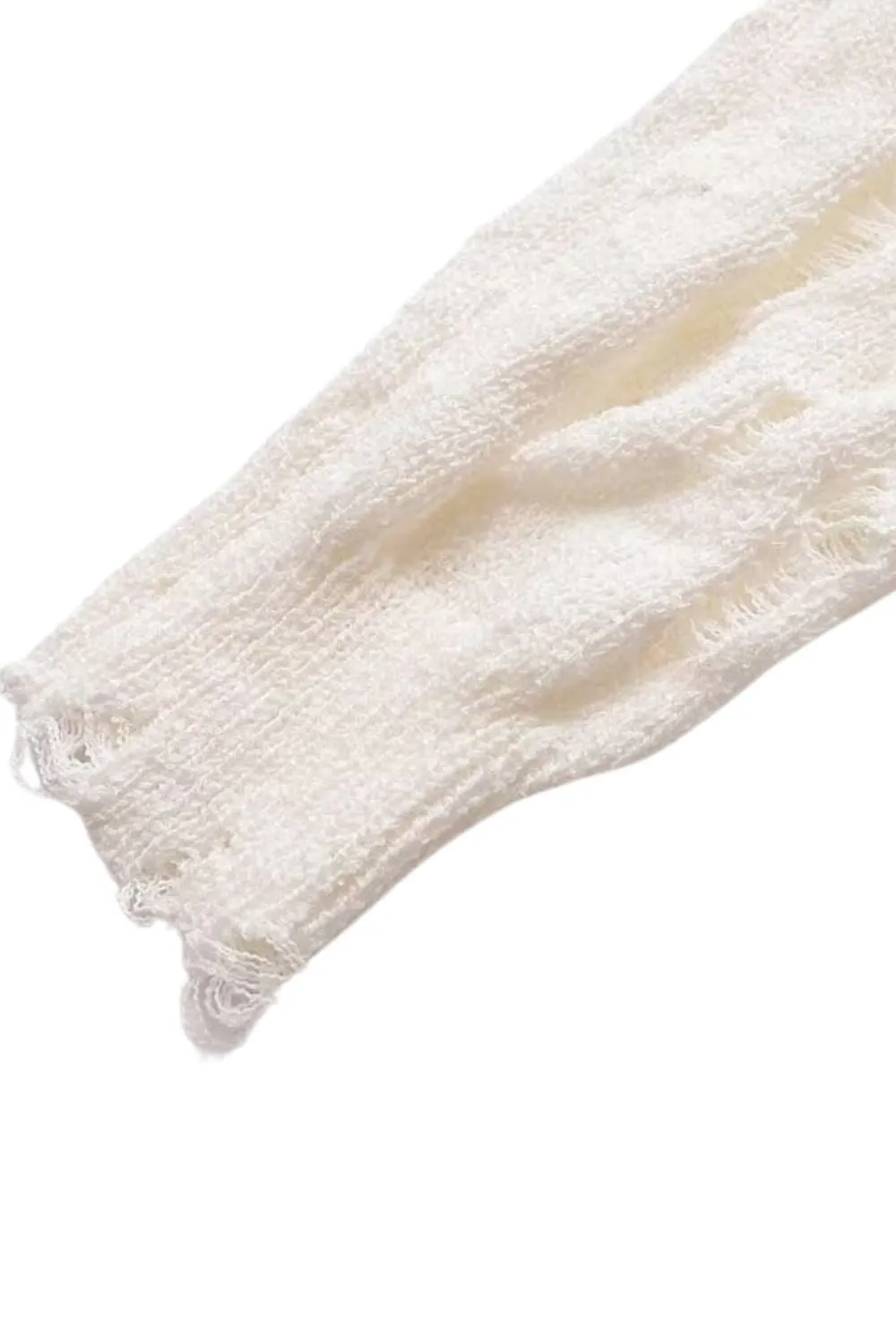 'Lily' Ripped-Detail Cropped Knit Jacket