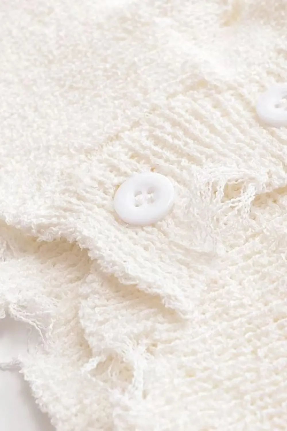 'Lily' Ripped-Detail Cropped Knit Jacket