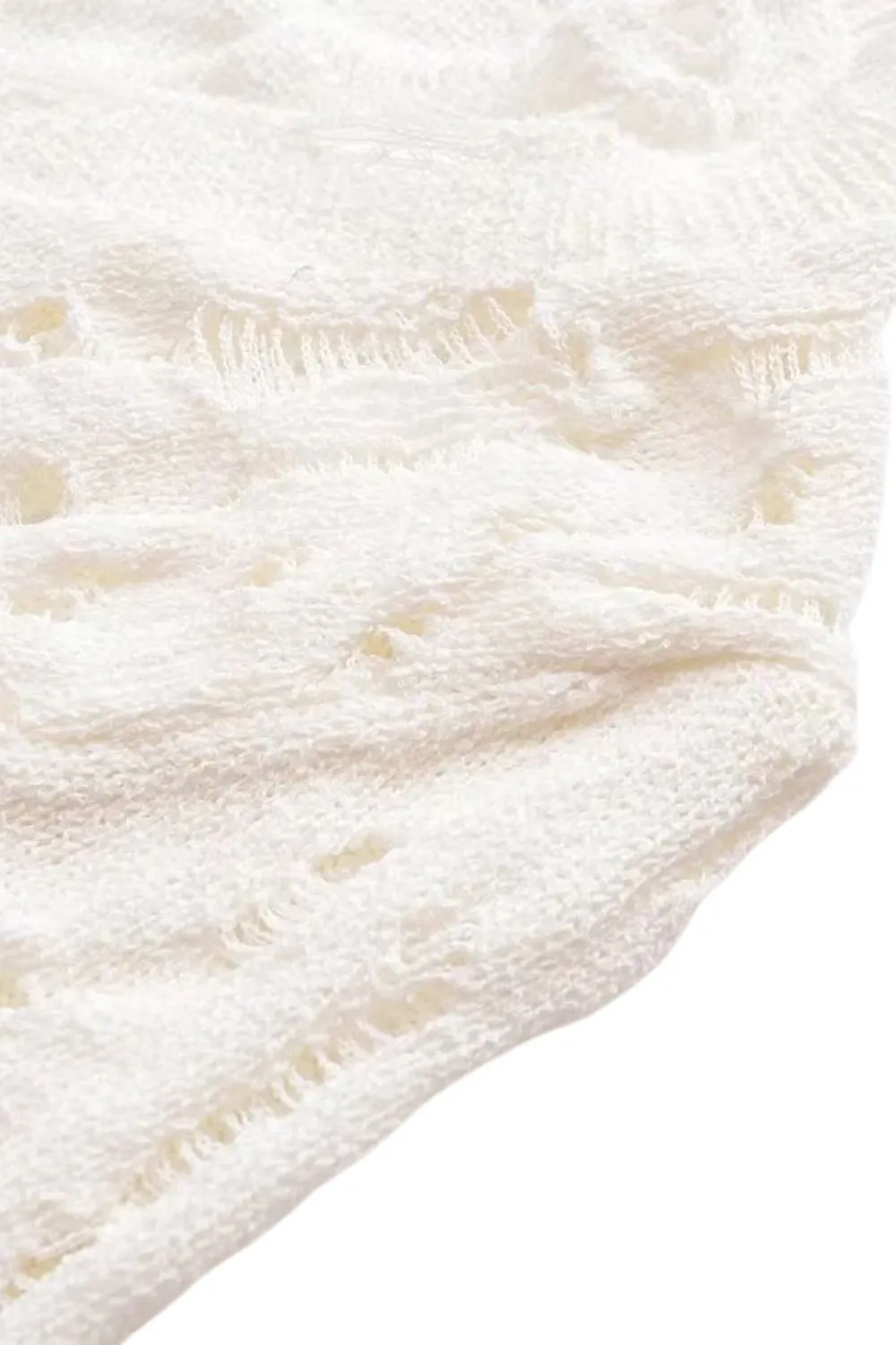 'Lily' Ripped-Detail Cropped Knit Jacket