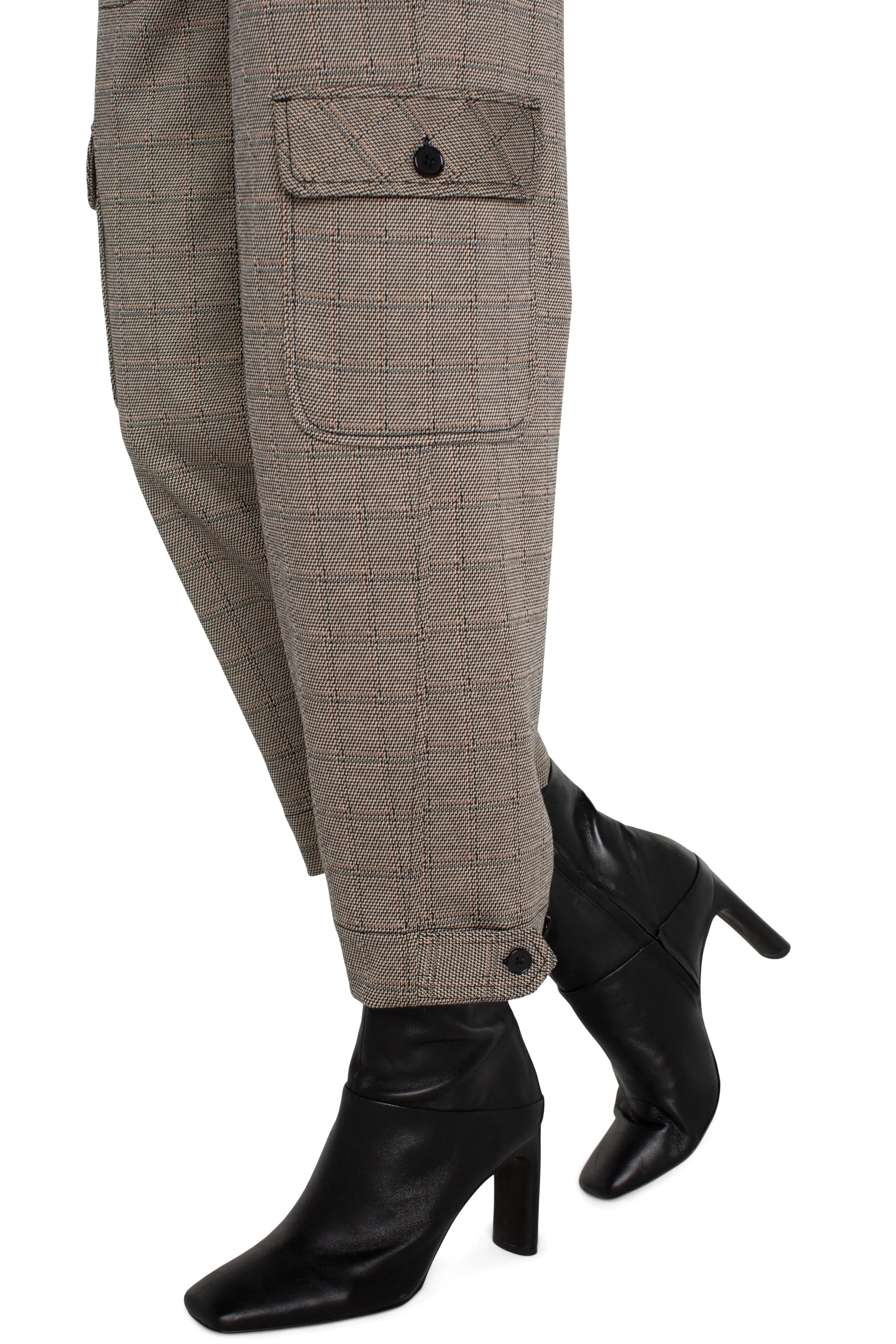[Liverpool] Plaid Utility Cropped Cargo Pants